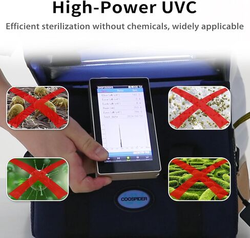 UV Light Sanitizer Box, Portable Foldable Cleaner and Sanitizing Machine with 3-level Timer, UV Cleaner Bag for Toys, Key, Towel, Mask Cleaning Machine USB & Wall Plug-in Charging Blue 12L Ozone-Free in Kuwait