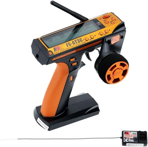 GoolRC Flysky FS-GT3C RC Transmitter 2.4Ghz 3CH LCD Remote Controller with FS-GR3E Receiver for RC Car Boat (Black) in Saudi Arabia
