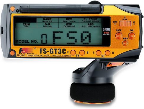 GoolRC Flysky FS-GT3C RC Transmitter 2.4Ghz 3CH LCD Remote Controller with FS-GR3E Receiver for RC Car Boat (Black) in Saudi Arabia