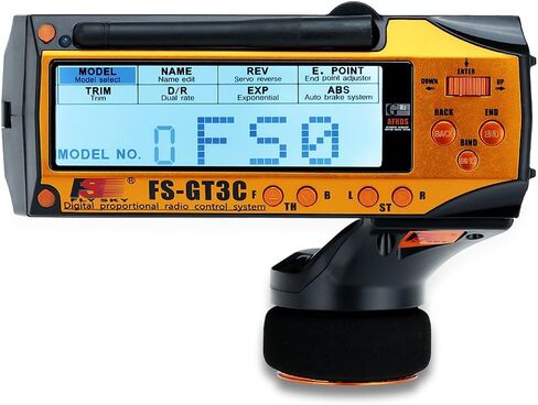 GoolRC Flysky FS-GT3C RC Transmitter 2.4Ghz 3CH LCD Remote Controller with FS-GR3E Receiver for RC Car Boat (Black) in Saudi Arabia