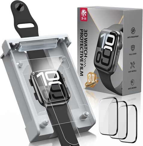 X-it for Apple Watch Series S10 42MM(2024) Screen Protector [Automatic Align Tech] Self-Healing,Flexible HD Transparent,Anti-Scratch,Bubble Free,Waterproof,Touch Sensitive [Non-Glass] 3 Packs in Saudi Arabia