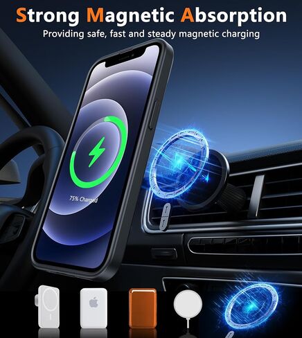 FNTCASE for iPhone 12 Phone Case: for iPhone 12 Pro Magnetic Matte Textured Military Grade Drop Protection Translucent Cell Cover - Slim Durable Shockproof Protective Bumper in Kuwait