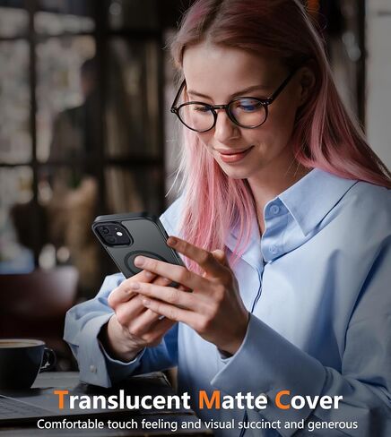 FNTCASE for iPhone 12 Phone Case: for iPhone 12 Pro Magnetic Matte Textured Military Grade Drop Protection Translucent Cell Cover - Slim Durable Shockproof Protective Bumper in Kuwait