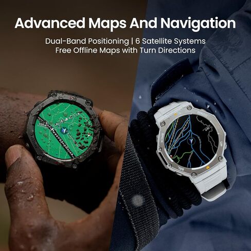 Amazfit T-Rex 3 Military Smart Watch 48mm, Fitness Watches with GPS (with Privacy), AI, Voice Control, Offline Maps, for Android or iPhone, 170 Sports Modes, 328ft Water-Resistant, Black in Kuwait