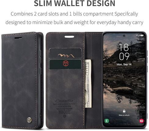 Kowauri for Samsung Galaxy S25 Plus Case, Classic Design Leather Wallet Magnetic Closure Flip Case with Kickstand Card Holder Slot Shockproof Protective Cover for Samsung Galaxy S25 Plus (Black) in Saudi Arabia