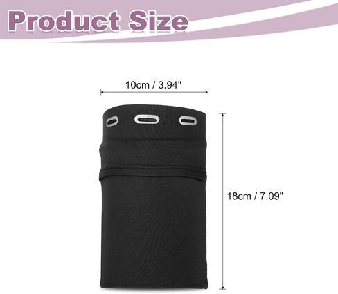 PATIKIL Universal Running Armband Sleeve 7"x4", Cell Phone Arm Bands Sleeve with Zipper Pocket for Key Earphones Credit Cards Sports Gym Workouts Exercise (S, Black) in Saudi Arabia