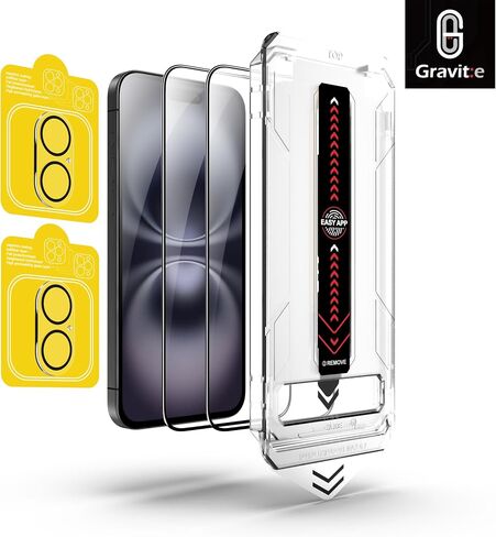 واقي الشاشة الزجاجي المقسّر 9H لـ iPhone مع أداة التثبيت الذكية ، وإزالة الغبار التلقائي ، وحزمة الكاميرا 2 (iPhone 15Promax) in Kuwait