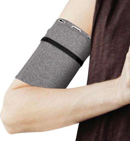 PATIKIL Universal Running Armband Sleeve 7"x4", Cell Phone Arm Bands Sleeve with Zipper Pocket for Key Earphones Credit Cards Sports Gym Workouts Exercise (S, Black) in Saudi Arabia