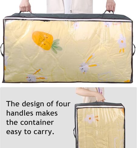 Budding Joy 90L Under Bed Storage Containers, Closet Organizers and Storage Bins, Foldable Underbed Storage Bags for Blankets, Towels, Comforter, Sweaters, Pillows, Linen Sheets, Wrapping Paper in Saudi Arabia