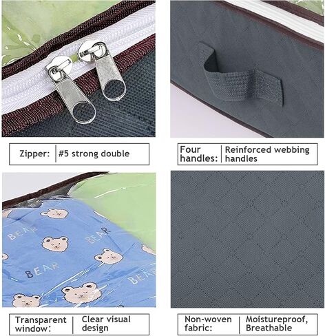 Budding Joy 90L Under Bed Storage Containers, Closet Organizers and Storage Bins, Foldable Underbed Storage Bags for Blankets, Towels, Comforter, Sweaters, Pillows, Linen Sheets, Wrapping Paper in Saudi Arabia