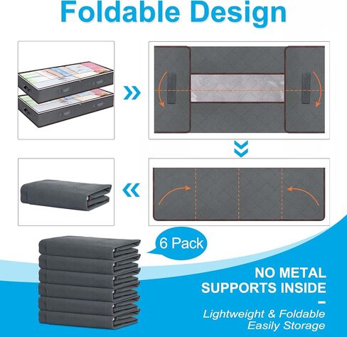 Budding Joy 90L Under Bed Storage Containers, Closet Organizers and Storage Bins, Foldable Underbed Storage Bags for Blankets, Towels, Comforter, Sweaters, Pillows, Linen Sheets, Wrapping Paper in Saudi Arabia