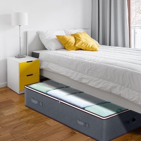 Budding Joy 90L Under Bed Storage Containers, Closet Organizers and Storage Bins, Foldable Underbed Storage Bags for Blankets, Towels, Comforter, Sweaters, Pillows, Linen Sheets, Wrapping Paper in Saudi Arabia
