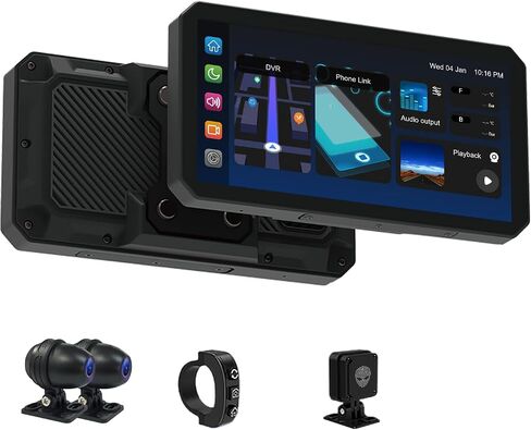 M2PRO-201 Motorcycle Streaming Smart System,Wireless Connectivity CarPlay/Android Auto,Rear-View Streaming Lane Change Assist,1080P HD Dashcam,G-Sensor(Host+Cameras) in Saudi Arabia