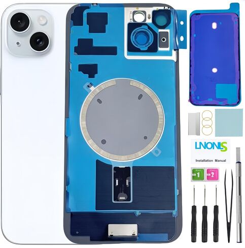 15 Plus Back Glass Replacement for iPhone 15 Plus Rear Back Cover Glass Waterproof and Camera Lens+Professional Repair Tool Kit (Pink) in Kuwait