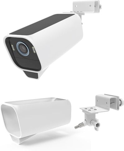 Gutter Mount Bracket +Silicone Cover Skin for Eufy Security eufycam S3 Pro Camera (White) in Saudi Arabia