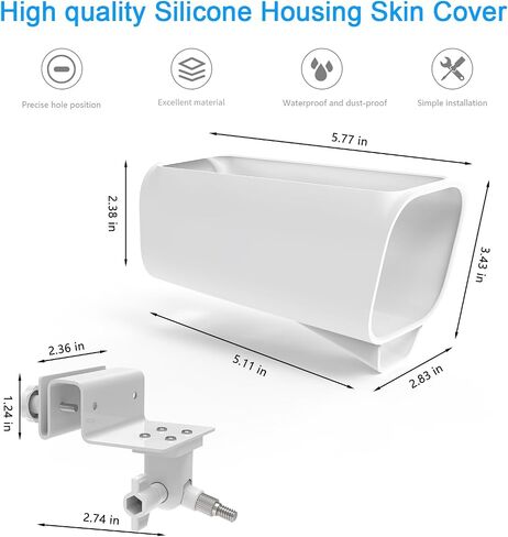 Gutter Mount Bracket +Silicone Cover Skin for Eufy Security eufycam S3 Pro Camera (White) in Saudi Arabia