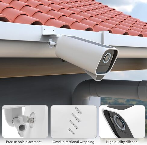 Gutter Mount Bracket +Silicone Cover Skin for Eufy Security eufycam S3 Pro Camera (White) in Saudi Arabia