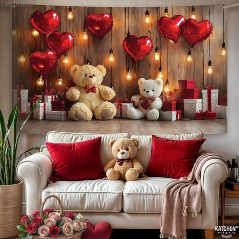 KatchOn, Adorable DIY Valentines Day Backdrop for Photos - Xtralarge 72x44 Inch | Love Crafted Valentines Photo Banner | Happy Valentines Day Banner Decorations | Valentines Day Decorations for Party in Saudi Arabia