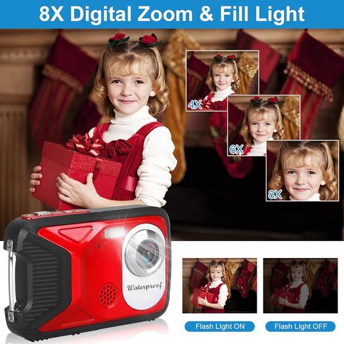 كاميرا رقمية مقاومة للماء مع بطاقة 32 جيجابايت HD 1080p 36mp الكاميرا الرقمية المدمجة للأطفال نقطة واطلاق النار على الكاميرا المحمولة للكاميرا للطلاب in Saudi Arabia
