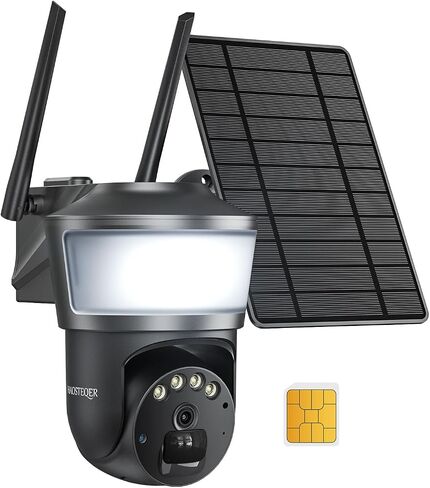 كاميرا مراقبة خلوية 4G خارجية، بطاقة SIM مدمجة (رسوم البيانات الشهرية ضرورية)، 2K PTZ، رؤية ليلية ملونة، كشف حركة PIR وتنبيهات صفارات الإنذار in Saudi Arabia