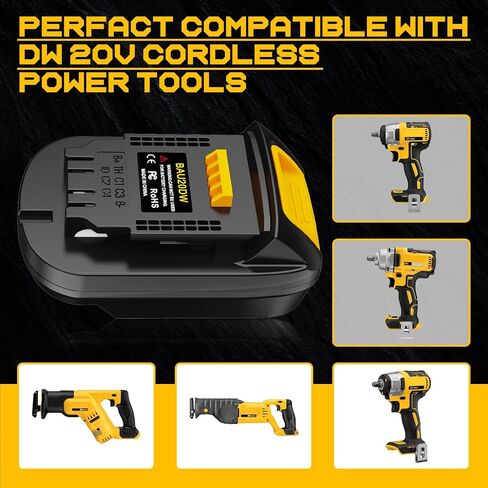Adapter for Dewalt 20V Cordless Tools,for Bauer 20V Hyper Max Lithium Battery Convert to Replace for Dewalt 20V MAX Battery,Work for DEWALT 20V MAX Cordless Drill/Impact Driver Cordless Tool in Kuwait