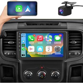 Android 13 Car Radio Stereo for Dodge Ram 2013-2019 1500 2500 3500 Built in Carplay/Android Auto 9 inch Head Unit 2G RAM 32G ROM with DSP BT GPS FM WiFi with Free Backup Camera Manual AC Rear Camera