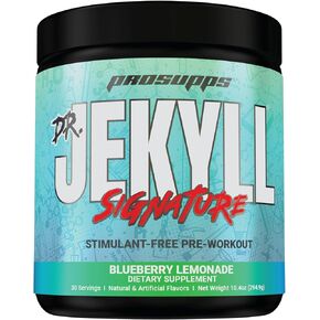 PROSUPPS Dr. Jekyll Signature Pre-Workout Powder, Stimulant & Caffeine Free, Intense Focus, Energy & Pumps, (30 Servings, Strawberry)
