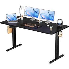 Simple Deluxe 24x63 Inches Sit Stand up Desk, Electric Standing Desk, Standing Desk Adjustable Height, Ergonomic Rising Computer Table with Memory Preset, Rustic Brown