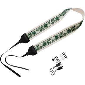 Original Design Adjustable Camera Strap Rococo Style Embroidery Floral Organza, 2 Inch (5cm) Width, Fit for Canon Nikon Sony Interchangeable Lens Digital Camera/DSLR