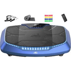 FLYBIRD 4D Vibration Plate-Triple Motors Oscillation, Linear, Pulsation Vibration Plate Exercise Machine, 30Hz-40Hz Vibration Plate Exercise Machine for Bone Density Building & Lymphatic Drainage-Blue