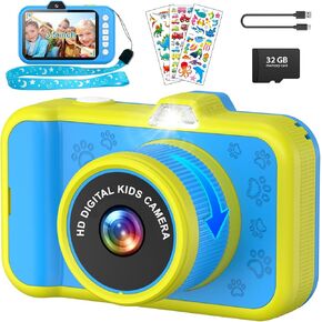 Kids Camera, Digital Camera for Kids Offers One Button Operation, Snaps Shots Digitally, Magnification Shot Mode Encourages Creativity, Camera for Kids, 3.5 Inch Screen, Age 3+ (Blue)