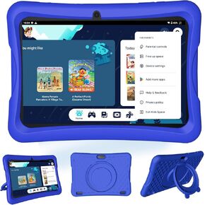 10" Kids Tablet Android 13.0, 4GB RAM+64GB ROM, Learning Tablets for Toddler Children Teen, WiFi-6, 2Ghz CPU, 2.4G/5G, Dual Camera, 10.1'' IPS HD Screen, Family Link, 8000mAh Battery, 2-Year Warranty