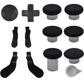 13Pcs Accessories for Xbox Elite Controller Series 2, Metal Thumbsticks Paddles Replacement for Xbox Elite Series 2 Joystick Paddles D-Pads Repair Kit 6 Thumbsticks, 4 Paddles, 2 D-Pads, 1 Tool(Black)