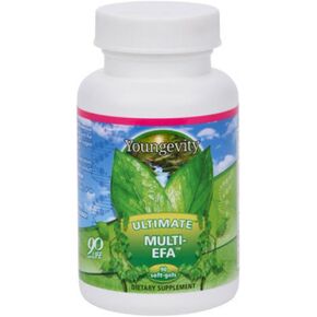 Youngevity Ultimate Multi-EFA™ - Plant Based EFA Supplement - Vegan - Vegetarian - No Fish - Small Softgel for Adults and Children - LA, GLA, Evening Primrose - (90 Softgels)