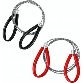 Stainless Steel Cable Saw, 4 PCS Metal Cable Wire Saw Mini Camping Saw Hand Pocket String Rope Saw Emergency Survival Wire Saw PVC Pipe Cable Cutting Saw for Wood Camping Hiking Hunting, 23.62 Inch
