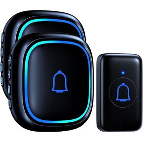 Doorbell Wireless Doorblbell Classroombell Doorbell IP66 مقاوم للماء 115dB مع 56 Chimes Door Bell Ringer Wireless 1000ft Range Batternbells Kit Chime Kit 7 مستويات الصوت في المنزل للمكتب in Kuwait