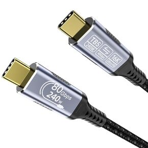 high speed usb c cable Compatible with Thunderbolt 5,Thunderbolt 4/3,80 Gbps Data Transfer,USB 5 Cable 6.6ft, Supports 16K/Dual8K usbc video cable, 240W/100W Charging usb-c usb-c monitor cable