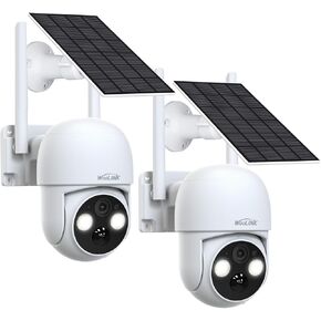 4MP Solar Security Camera Wireless Outdoor, 2.5K Solar/Battery Powered Camera for Home Security, Pan/Tilt 2.4Ghz WiFi Camera with PIR, 2-Way Audio, Color Night Vision, Cloud/SD