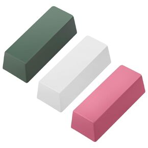Angerstone Metal Polishing Compound Kit- Stropping Compound for Leather Strop, Buffing Compound(3-Pack, Total 4 Oz), Green White Red Buffing Bar