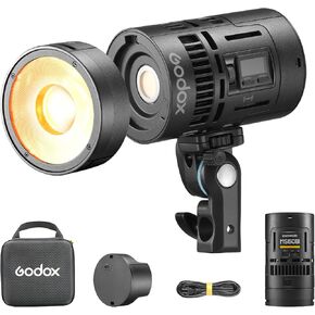 Godox KNOWLED MS60Bi Bi-Color LED Light Kit with Battery, Lens Reflector, USB-C Charging Cord, Storage Bag for Film, Broadcast, Video Production (Bi-Color)