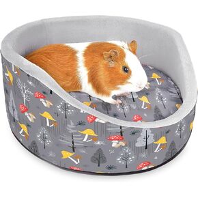 Glittme Guinea Pig Bed Soft Rabbit Bed with Thick Removable Mat Bunny Bed Machine Washable Guinea Pig Accessories Cozy Guinea Pig House for Guinea Pig, Rabbit, Ferret, Round Cuddler Cup Bed in Kuwait