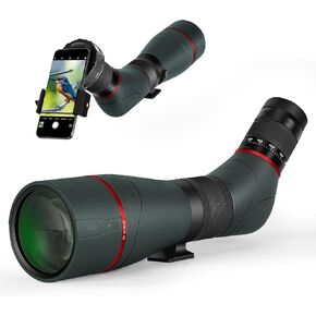 HD 20-60x85 Prism Spotting Scope - BAK4 Fully Multi Coated Waterproof 45 Degree Angled Eyepiece for Hunting Archery Shooting Targets Bird Watching Wildlife Scenery