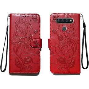 for LG K51/LG Q51/LG Reflect Embossing Wallet Case Kickstand Magnetic Flip Cover Credit Cards Slot with Stand for PU Leather Shockproof Flip Magnetic Case for LG K51 (Green)