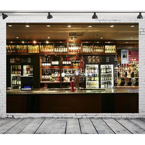 7x5ft Night Bar Fabric Backdrop Modern Speakeasy Wine Glasses Pub Photography Background for Evening Celebration Party Gangsta Film Party Decorations Kids Adults Video Photo Booth Studio Props
