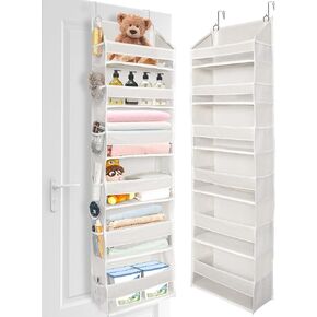 Ulg Over the Door Organizer مع 6 جيوب كبيرة من الجيوب الجانبية ، و 50 رطلاً منظمًا للوزن منظم غرفة النوم ، والحمام ، والمخزن ، وتخزين الحضانة ، والبيج. in Saudi Arabia
