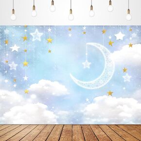 Glawry Noah's Ark Backdrop for Photography 7wx5h Feet Oh Baby Boho blue Pampas Flower Flower Cartoon Woodland Ocean Lovely Clouds Newborn Kid Party Decoration in Kuwait