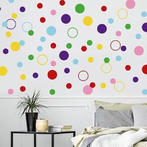 312 قطعة من البولكا نقاط ملصق جدار ملونة جدران جدارية ملونة للأطفال غرفة نوم الفتيات ، غرفة اللعب ، غرفة المعيشة وغرفة الحضانة (9 أحجام ، 6 ألوان) ... (أ) in Kuwait