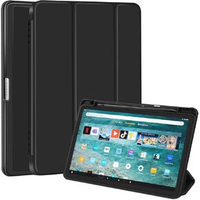Slim Case Fits Amazon Fire Max 11 Tablet (13th Gen, 2023 Release) 11" -Trifold Lightweight Shell with Pen Holder TPU Stand Cover for Kindle Fire 11 Tablet with Auto Wake/Sleep, Pink