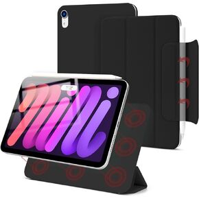 Magnetic Case for iPad Mini 7 A17 Pro, Slim Smart Folio for iPad Mini 7th/6th Generation 8.3 Inch 2024/2021 Model, Lightweight Trifold Stand, Auto Sleep/Wake, Support Pencil Pro, Oat Coffee