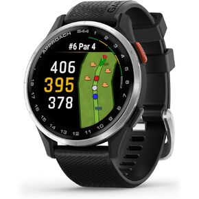 Garmin Approach® S50, Advanced Golf GPS Smartwatch, AMOLED Display, On-Course Features, Wrist-Based Heart Rate, Slate Aluminum Bezel with Black ComfortFit Nylon Band